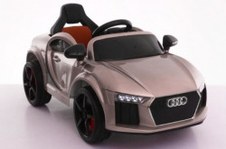 Audi MIni Auto na akumulator sa kožnim sedištem i mekim gumama - Metalik siva - Img 1