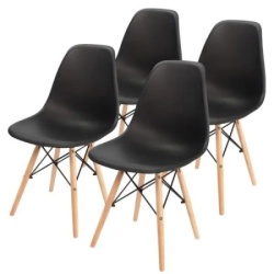 Aurora 25-KS006SET Set plastičnih trpezarijskih stolica 4 kom crna