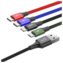 Baseus kabl 4u1 2*c/1*IOS/1*Micro 3,5A 1,2m crna ( 999950 )-3
