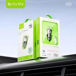 Bavin auto punjač 2.4A dual 2xUSB-A + kabl type-A na type-C crna ( 90023 )