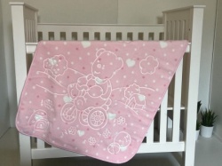 Bebi ćebe Emboss - 100x120cm Pufi ( VLK000363-HappydaysPink-1 )