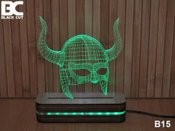 Black Cut 3D Lampa jednobojna - Helmet ( B15 ) - Img 7
