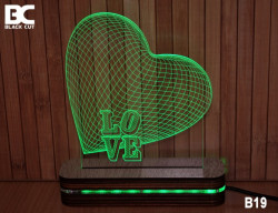 Black Cut 3D Lampa sa 9 različitih boja i daljinskim upravljačem - Love ( B19 ) - Img 7