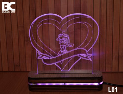 Black Cut 3D Lampa sa 9 različitih boja i daljinskim upravljačem - Forever in Love ( L01 ) - Img 4