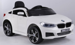 BMW 6 GT Licencirani Auto za decu na akumulator sa kožnim sedištem i mekim gumama - Beli ( BJ 2164 ) - Img 5