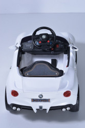 BMW Mini Auto na akumulator sa kožnim sedištem i mekim gumama - Beli - Img 6