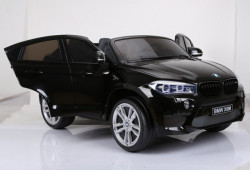 BMW X6 M Licencirani dvosed na akumulator sa kožnim sedištima i mekim gumama - Crni - Img 14