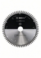 Bosch Standard for Aluminium list kružne testere za akumulatorske testere 216x2,2x30 T64 ( 2608837776 )