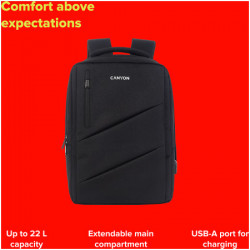 Canyon BPE-5, laptop backpack for 15.6 inch Black ( CNS-BPE5B1 )  - Img 3