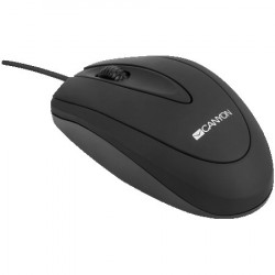Canyon CM-1 wired optical mouse with 3 buttons, DPI 1000, Black, cable length 1.8m, 100*51*29mm, 0.07kg ( CNE-CMS1 ) - Img 1