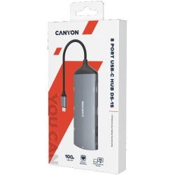 Canyon  hub DS-15 8in1 4k USB-C Dark Grey ( CNS-TDS15 ) -2