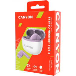 Canyon TWS-5 bluetooth headset, type-C, purple ( CNS-TWS5PU ) - Img 2