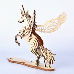 Čarolijashop 3d drvena slagalica - jednorog ( 727)-5