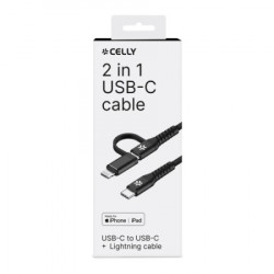 Celly kabl 2u1 USB-C & lightning ( USBC2IN1BK ) - Img 2