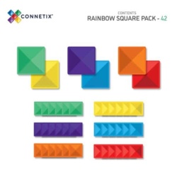 Connetix  Magnetni konstruktor  Rainbow Sqare pack 42 dela ( SW12136 )-5