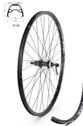 Crosser *crosser zadnji točak x6, dupli zid 28&quot shimano tx50, kaseta, alu - za disk, crna sa ajletima ( 3000063 )