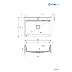 Deante granitna sudopera eridan 78/wh zqe a103 - Img 2