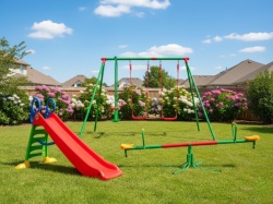 Dečiji komplet za dvorište ( Fun & Relax ) Ljuljaška + Tobogan + Klackalica