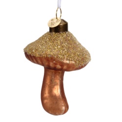 Dekordom dekoracija - hanging bauble glass acorn 7.5cm 120325 - brown - kmg ( 045658 )