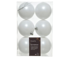 Dekordom novogodišnja dekoracija - hanging bauble set 6pcs 8cm 022064 - winter white - kmg ( 043293 )-2