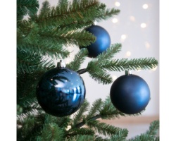 Dekordom novogodišnja dekoracija - hanging bauble set mix 4pcs 10cm 022186 - night blue - kmg ( 043301 )-2