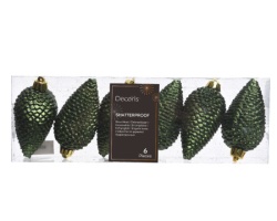 Dekordom novogodišnja dekoracija - hanging pinecone set 6pcs 8cm 028608 - pine green - kmg ( 043323 )