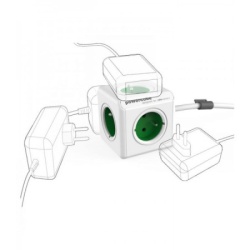 Designnest PowerCube Extended produžni kabl sa 5 utičnica, zeleni ( 1300gn/deexpc )-1
