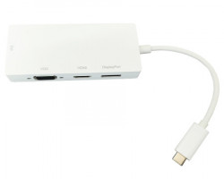 E-green adapter USB 3.1 tip C (M) - Display Port + HDMI + VGA + DVI (F) beli - Img 2