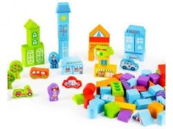 Eco Toys edukativne drvene kocke city 100kom ( SR19001 ) - Img 2