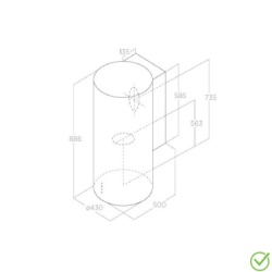 Elica aspirator tube pro wh/a/43-2