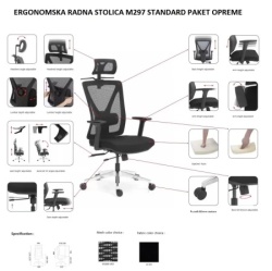 Ergonomska radna stolica M 297/M Standard-4