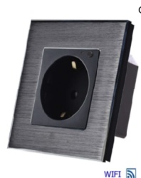 Exeshop 16a EU wi-fi wall socket al crni (tuya) ( sws004 )