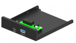 FDI3-U3C-01 Gembird interni 3.5 prednji PC panel USB 3.1 Type-A + Type-C port, crni - Img 1