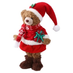 Festa winter coco novogodišnja dekoracija meda sa poklonom crvena 40cm ( 740086 )