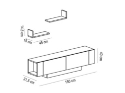 Futrix Tv komoda London orah - belo ( 34463 ) -2