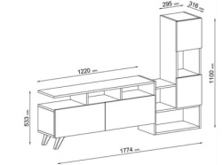 Futrix Tv komoda Toranj belo orah ( 34579 ) -2