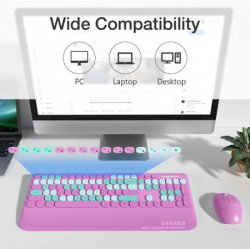 Geezer WL retro set tastatura i miš u pink boji ( SMK-679395AGPK ) - Img 3