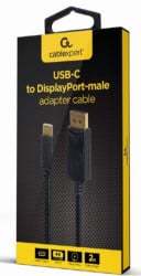 Gembird A-CM-DPM-01 USB-C to DisplayPort-male adapter, 4K 60 Hz, 2 m, black - Img 2