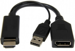 Gembird A-HDMIM-DPF-01 Active 4K HDMI to DisplayPort adapter, black - Img 1