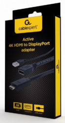 Gembird A-HDMIM-DPF-01 Active 4K HDMI to DisplayPort adapter, black - Img 2