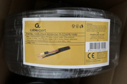 Gembird KABL-COAX-RG59+2X0.75 CCA/PE/100M outdoor koaksialni kabl sa napojnim kablom 2x0,75mm black 100m - Img 1