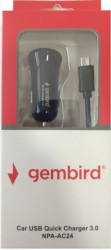 Gembird QC3.0 brzi auto punjac +kabl,15W 3.6-6.5V/2.4A, 6.5V-9V/1.67A, 9V-12V/1.3A (239) NPA-AC24 * - Img 3