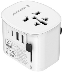 Gembird TPA-EU2A1C15-01-W Travel adapter Univerzalni, sa uzemljenjem 15W