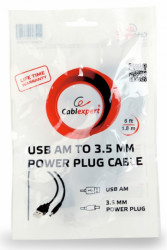 Gembird USB AM to 3.5 mm power plug cable, 1.8 m, black CC-USB-AMP35-6 - Img 2
