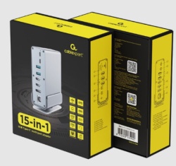 Gembird USB Type-CF 15-in-1 multi-port adapter A-CF-COMBO15-01 (USB hub, Type-CF, HDMI, DP, LAN,3,5)