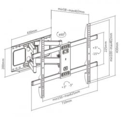 Gembird WM-80ST-02 TV nosac okretanje/tilt 37-80 VESA max.60x40cm, max 60kg, drzac - Img 3