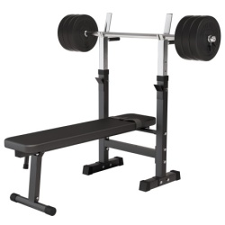 Gorilla Sports Podesiva benč klupa sa stalkom i setom tegova (38 kg) ( 100421-00006-0038 )