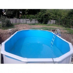 GRE Ovalni porodični bazeni sa čeličnom konstrukcijom - set 6,1x3,75x1,2 m (skimer, uduvač, merdevine, peščani filter) ( 0026802 ) - Img 2