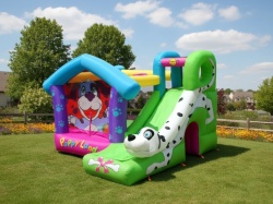 Happy Hop Puppy Land dvorac na naduvavanje sa toboganom 350x340x245 ( 9109 )
