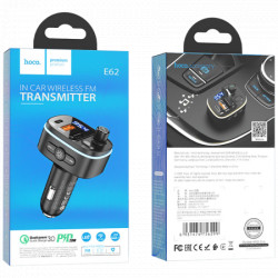 Hoco FM transmiter, brzi punjač za auto, BT v5.0, 3 x USB - E62 Fast - Img 6
